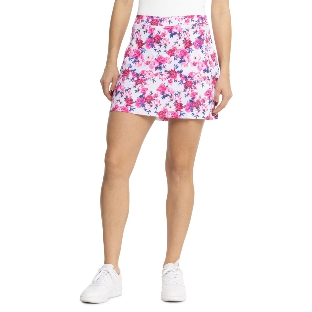 G/FORE Pink Floral A-Line Skirt